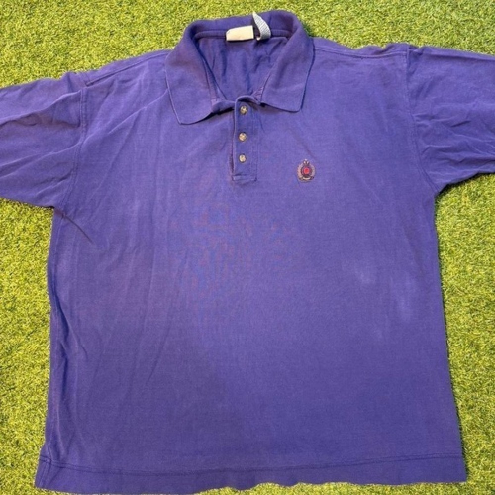 Vintage Bugle Boy Company purple polo shirt size L.